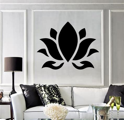 Vinyl Wall Decal Lotus Flower Buddhism Hinduism Yoga Stickers Unique G