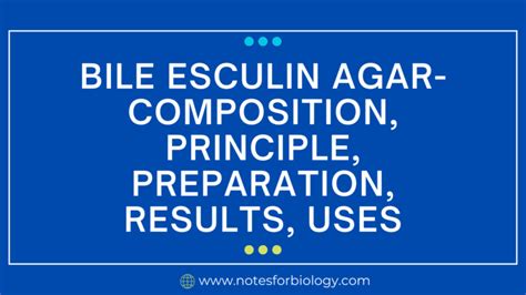 Bile Esculin Agar- Composition, Principle, Preparation