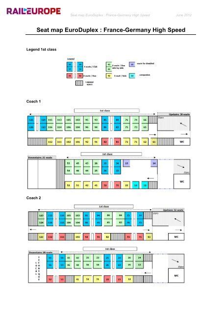 Seat map EuroDuplex : France-Germany High Speed - Rail Europe