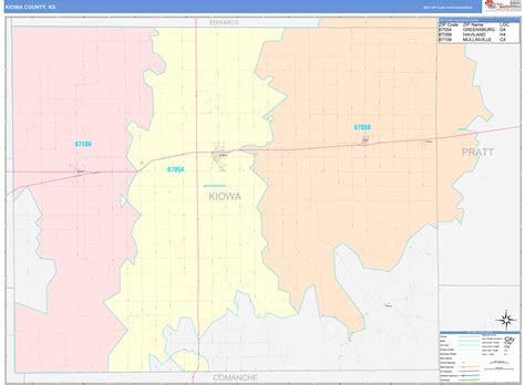 Kiowa County, KS Wall Map Color Cast Style by MarketMAPS