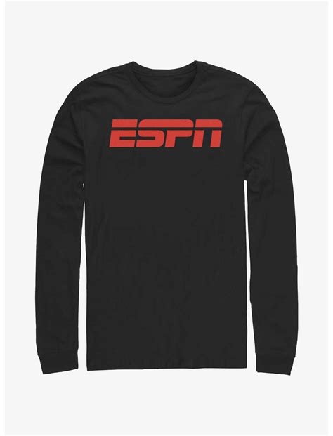 Espn Logo Long Sleeve T Shirt Black Hot Topic