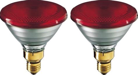 2 Stuks Philips Infraroodlamp PAR38 IR 150W E27 Rood Bol