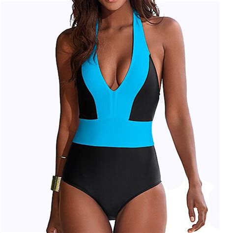 Women One Piece Swimsuit String One Piece Suits Departure Beach May