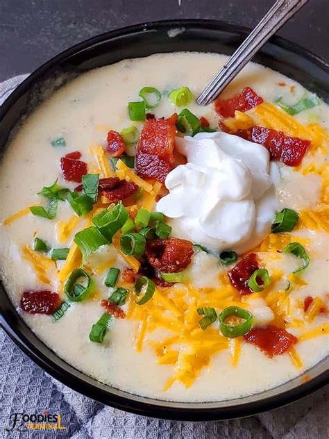 Instant Pot Cheesy Potato Soup (without cream cheese) » Foodies Terminal