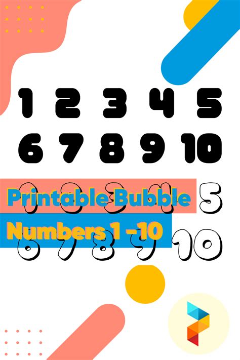 Printable Bubble Numbers 1 -10 | Bubble numbers, Printable numbers ...