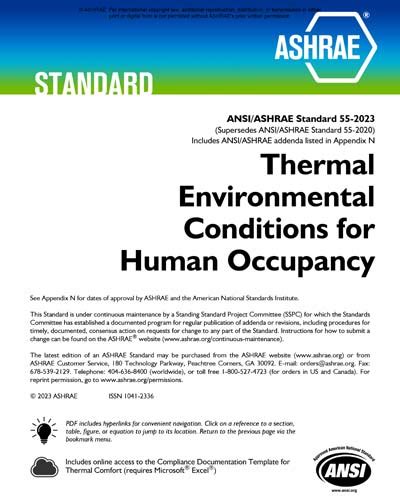 ANSI ASHRAE Standard 55 2023 Thermal Environmental Conditions For