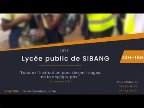 Conférence au lycée de Sibang LJBOE Grossesses précoces et violences