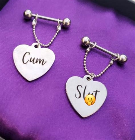 Cum Slut Pierced Nipple Jewelry Pierced Nipples Nipple Etsy