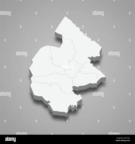 3d isometric map of Jamtland is a county of Sweden, vector illustration ...