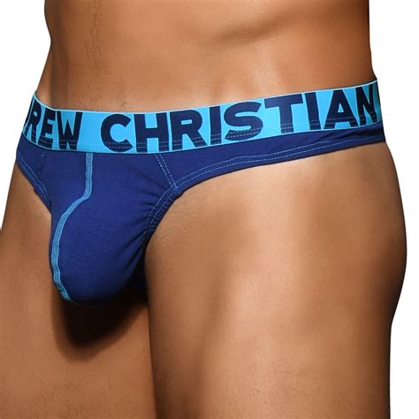 Andrew Christian Almost Naked Happy Thong Navy Inderwear