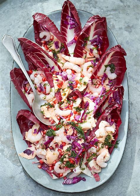 Salade De Chicor E Rouge Au Saumon Et Crevettes Facile