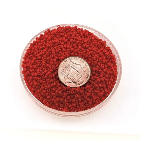 Miyuki Round Rocaille Seed Beads Size 110 23gm Opaque Maroon Red 11 408 5 Ebay