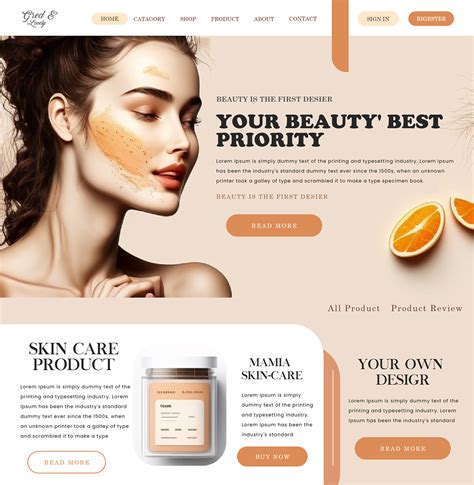 Skin Care Website Design On Behance