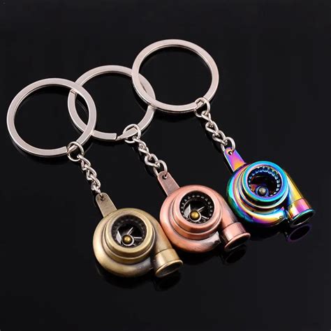 Turbo Keychain Automobile Modification Turbocharger Engine Shaped Metal