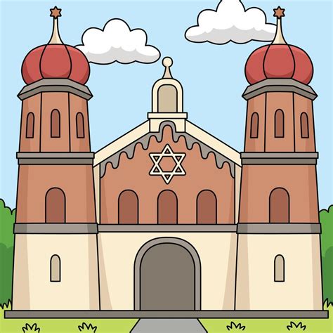 Hanukkah Jewish Church Colored Cartoon 12902557 Vector Art At Vecteezy