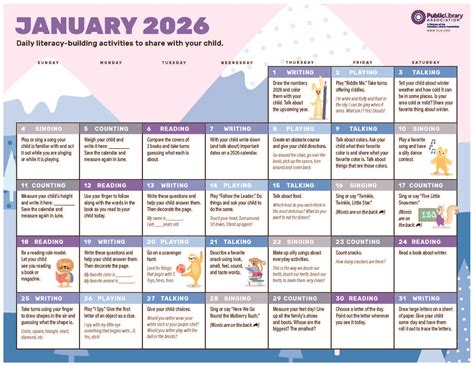 The 2026 Early Literacy Calendar Is Here! - Public Libraries Online