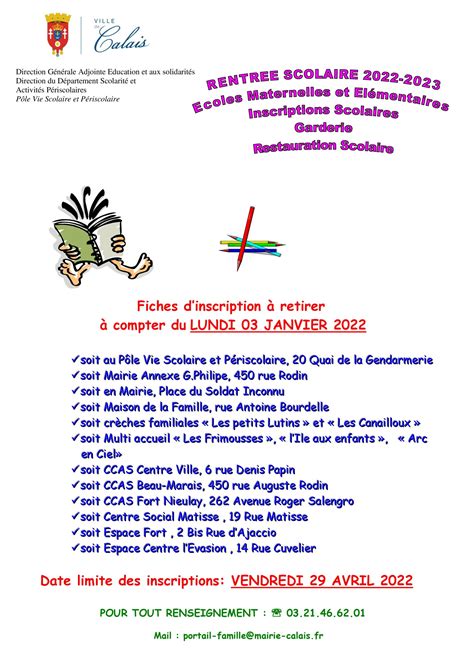 INSCRIPTIONS RENTREE 2022 GROUPE SCOLAIRE PARMENTIER