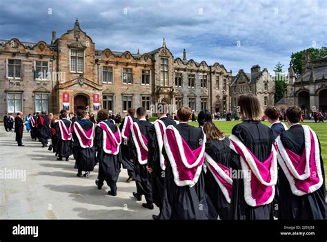 St Andrews University Scotland On Graduation Day St Salvators Quad New