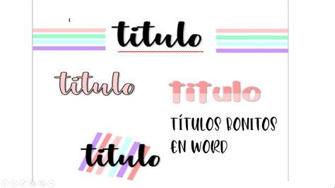 Títulos Bonitos En Word💜🌺 Ideas Y Trucos Digitales Youtube