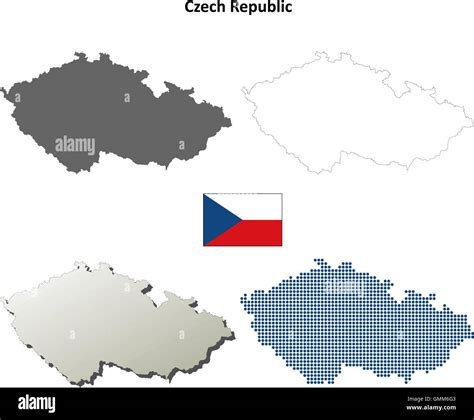 Czech Republic Outline Map Set Stock Vector Image Art Alamy