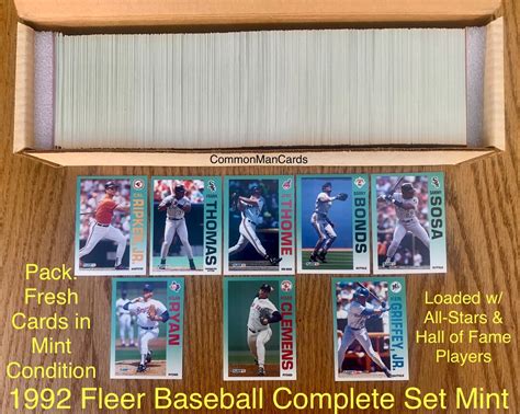 1992 Fleer Baseball Complete 732 Card Set In Nrmt To Gem Mint Condition