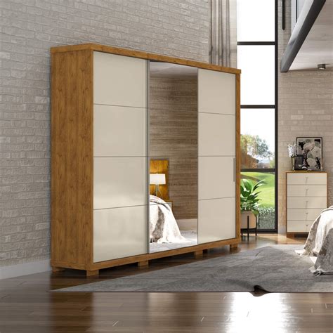 Preço De Guarda Roupa Casal - Guarda Roupa Casal com Espelho 3 Portas de Correr Barcelona Móveis ...