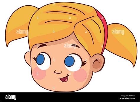 lindo personaje avatar cabeza niña Imagen Vector de stock Alamy