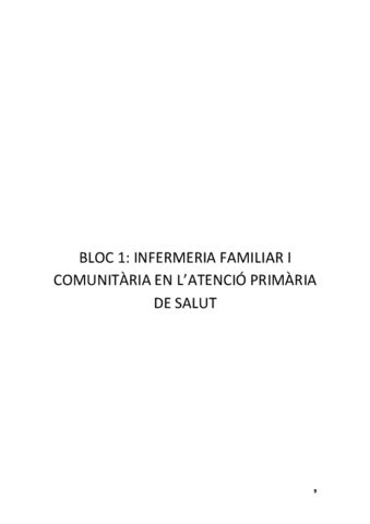 BLOC 1 INFERMERIA FAMILIAR I COMUNITARIA EN LATENCIO PRIMARIA DE SALUT Pdf