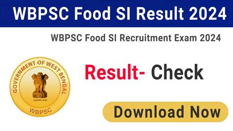 WBPSC Food SI Result 2024 Check Cut Off Written Exam Merit List PDF