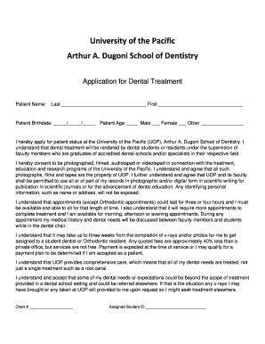 Fillable Online Dental Pacific New Patient Intake Forms University Of