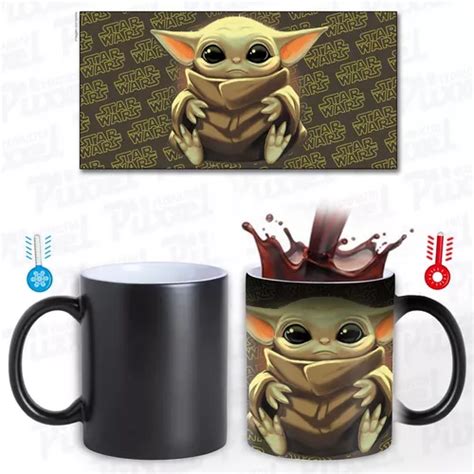 Taza Mágica Baby Yoda Bonito Regalo Premium Mandalorian Meses sin interés