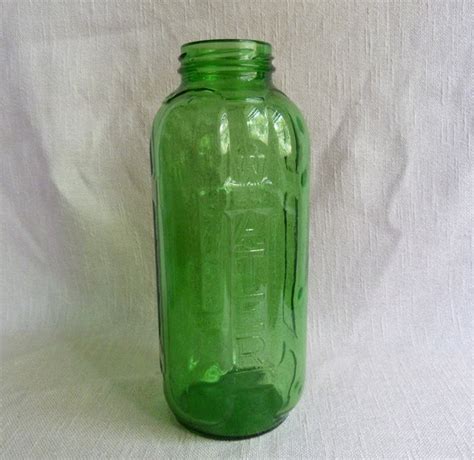 Vintage Green Glass Water Juice Bottle 40 Ounce By Theopensesame