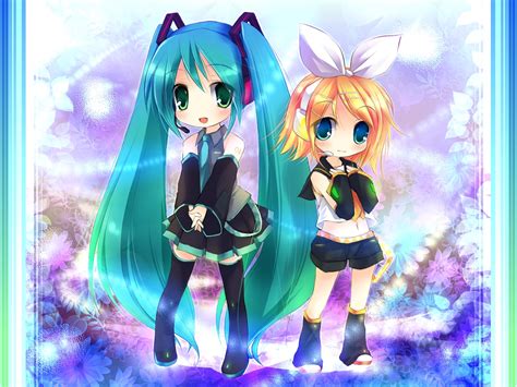 Safebooru 2girls Chibi Detached Sleeves Hairclip Hatsune Miku