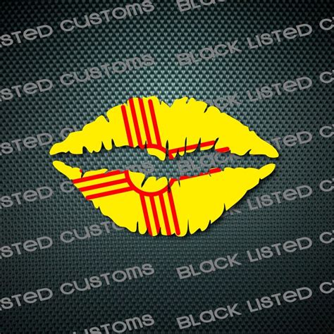 New Mexico Zia State Flag Lips Custom Vinyl Snowboard Kiss Etsy