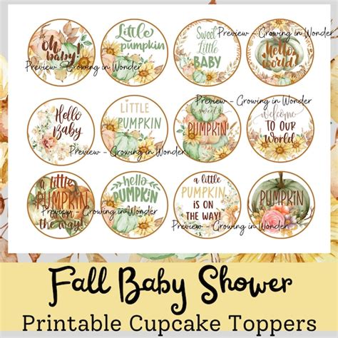 Fall Cupcake Toppers Etsy