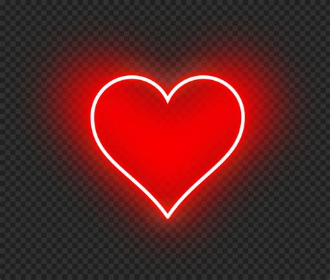 HD Aesthetic Neon Red Heart Love Valentine PNG | Citypng