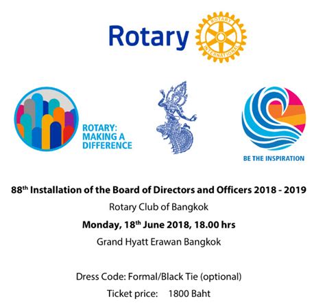 Installation Dinner 2018 - Rotary Club of Bangkok