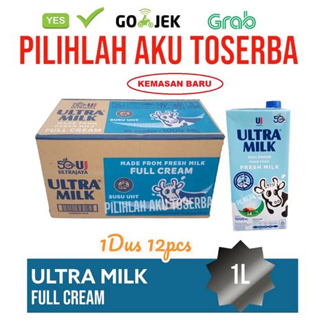 Jual Susu Ultra Full Cream Liter Ml Dus Isi Shopee