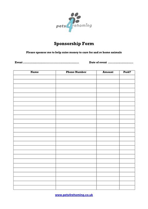 Aa Sponsorship Worksheets