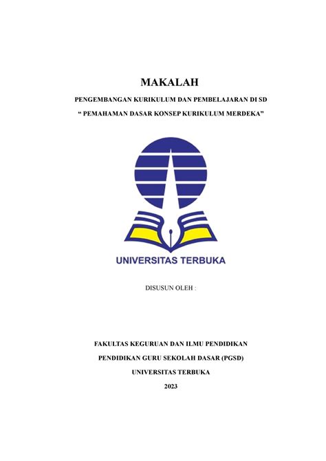 Makalah Implementasi Kurikulum Merdeka Makalah Pengembangan Kurikulum