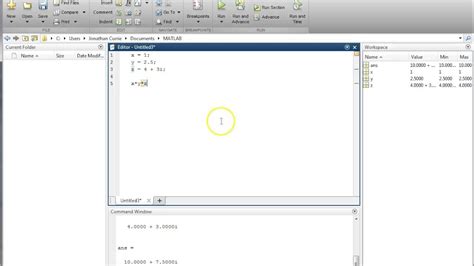 Matlab Introduction Using The Editor Youtube