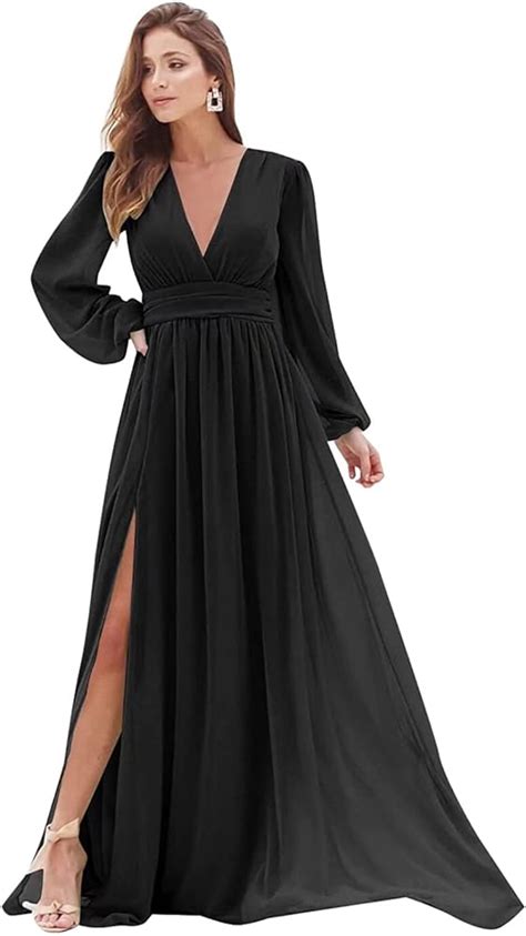 Black Bridesmaid Dresses With Sleeves