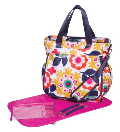 Monogrammed Diaper Bag Tote - Colorful Floral | Personalized Babies