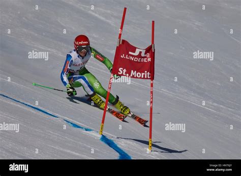 St Moritz Switzerland 16th February 2017 Ana Drev During The Ladies’ Giant Slalom At The Fis