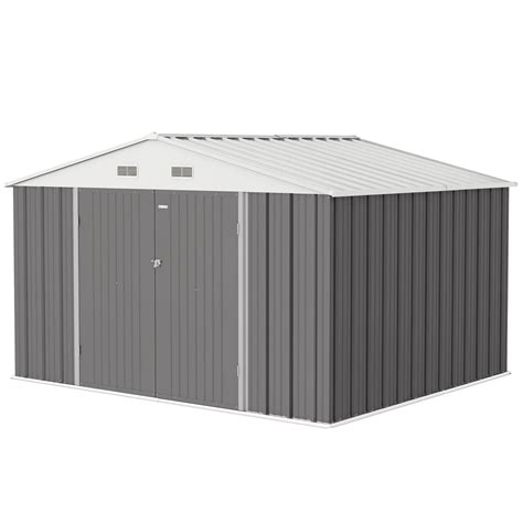 Patiowell 10 X 8 Metal Outdoor Storage Shed With Sloping Roof And