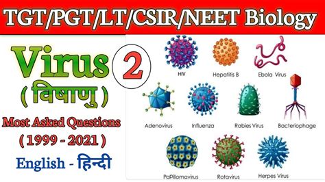 Tgt Pgt Lt Csir Neet Biology Practice Set Virus Youtube