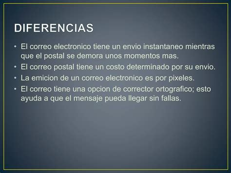 Semejanzas Y Diferencias Entre El Correo Electr Nico Y Postal Ppt