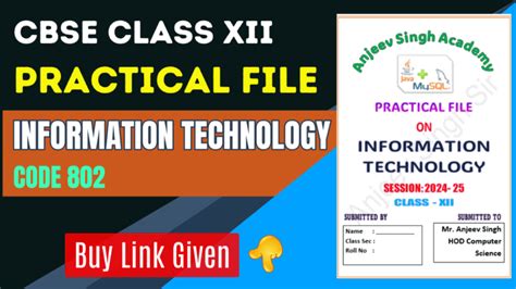 CBSE Class 12 Information Technology Code 802 Practical File Anjeev