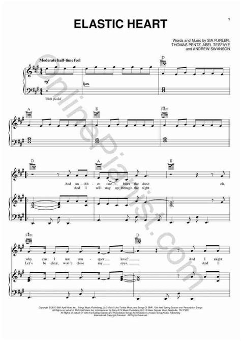 Elastic Heart Piano Sheet Music | OnlinePianist