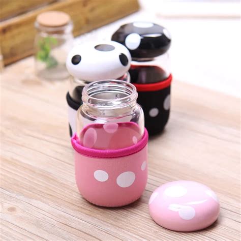 Unique 300ml Mushroom Shape Glass Drinking Water Bottle With Infuser Buy 300ml Mushroom Shape